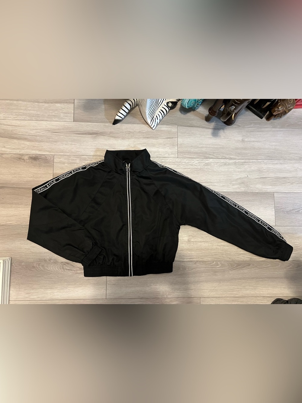 Kendall & Kylie Black Jacket with White Trim Tape